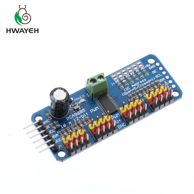 16-канальный видеорегистратор 12-битная ШИМ/Servo Driver-I2C интерфейс PCA9685 модуль для arduino или Raspberry pi щит модуль servo Щит