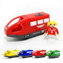Juguete magnético eléctrico para tren de juguete, juguete de construcción con riel de madera, pequeño conductor locomotor, tortas calientes, venta de productos de calidad, modelo D554