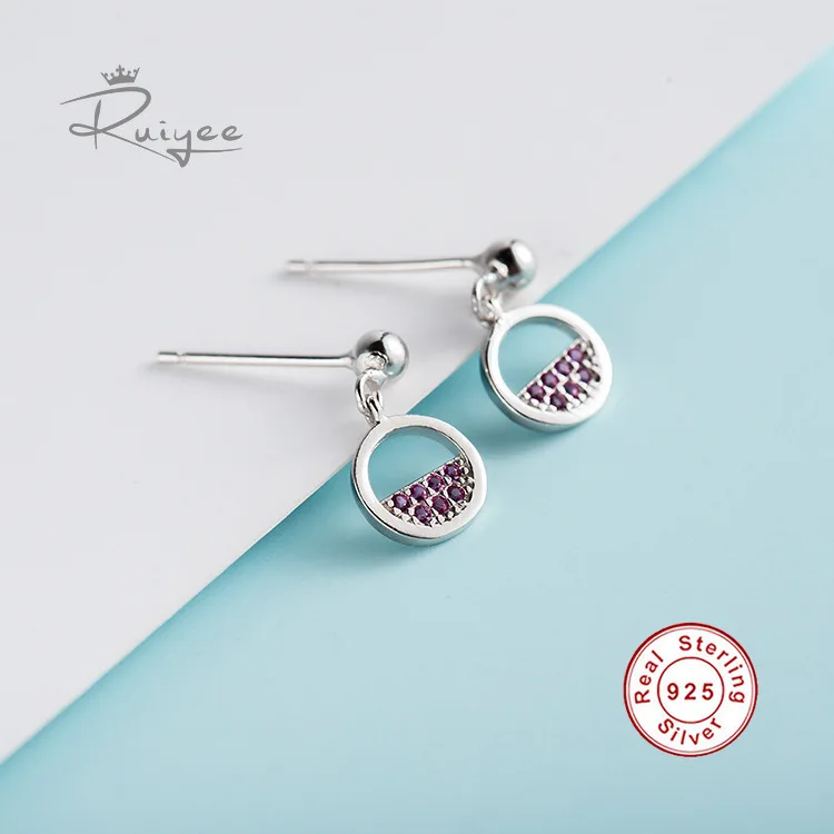 

RUIYEE 925 silver jewelry fashion earrings ladies Zircon earrings stainless steel earrings stud earrings diamonds jewelry