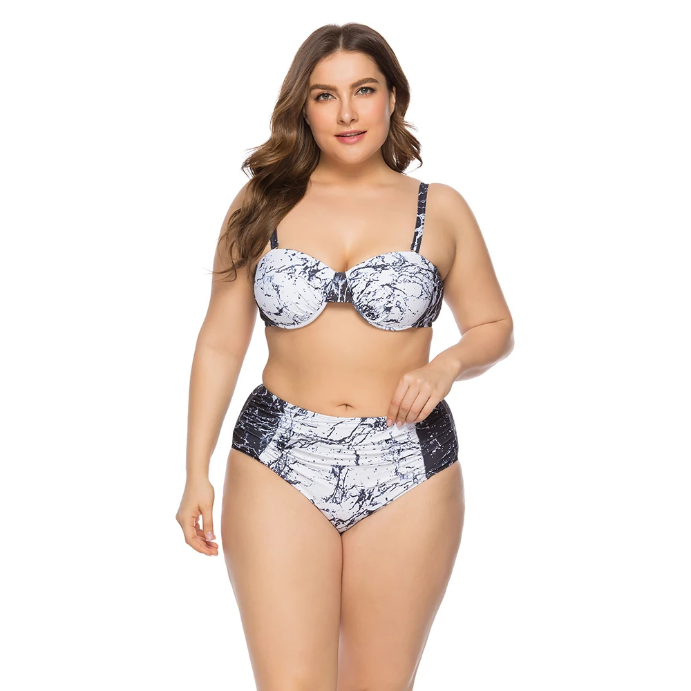 

New European and American big-size bikini swimsuit fertilizer increase fat woman split bikini swimsuit