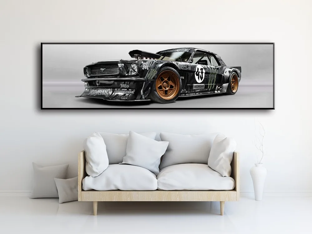 Настенные художественные картины для гостиной прикроватные домашний декор плакаты Ford Mustang машина RTR Спортивная Автомобильная живопись холст HD принты без рамки