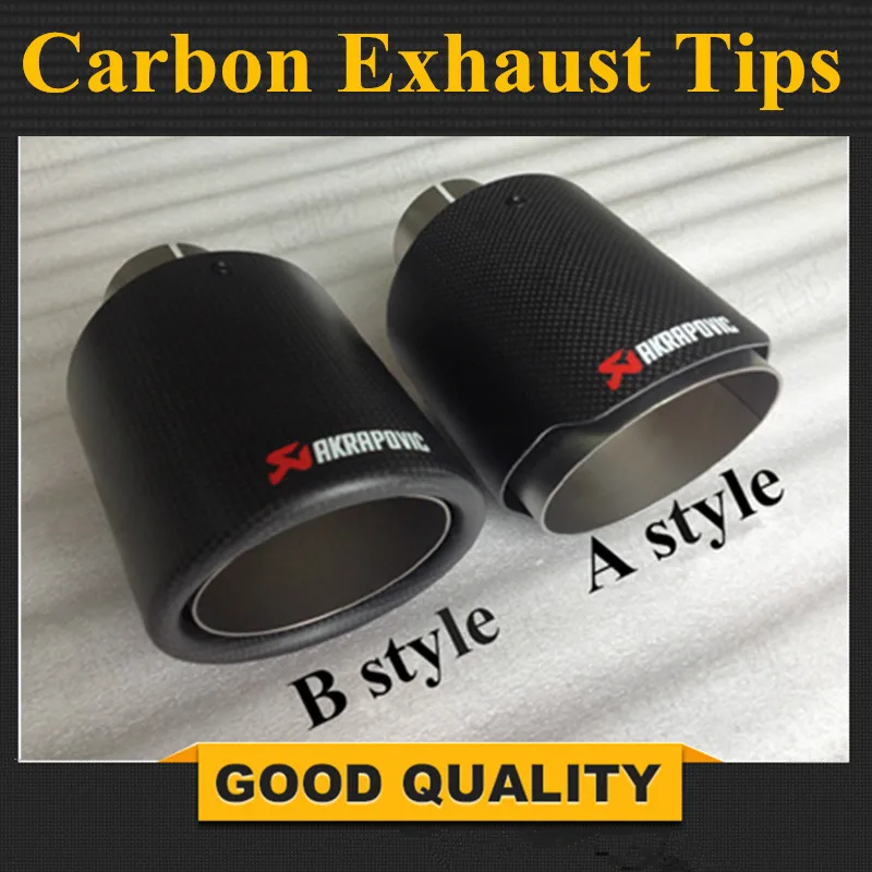 

1X Universal Car Styling Akrapovic Exhaust Tip Carbon Fiber Muffler Pipe Car-styling For BMW Mini Cooper Automobiles Accessories