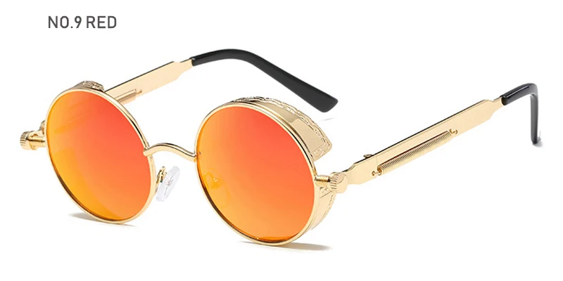 Винтажные Ретро Круглые стимпанк Солнцезащитные очки для мужчин и женщин, готические солнцезащитные очки, металлическая оправа, маленькие круглые очки для глаз, женские очки UV400