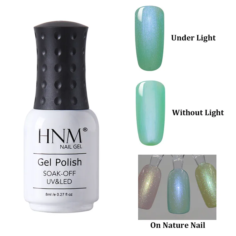 HNM 8ml Mermaid Glitter UV Nail Polish Soak Off LED Lamp Shell Nail Gelpolish Painting Gellak 14 Colors Primer Stamping Enamel - Цвет: BKJ9520