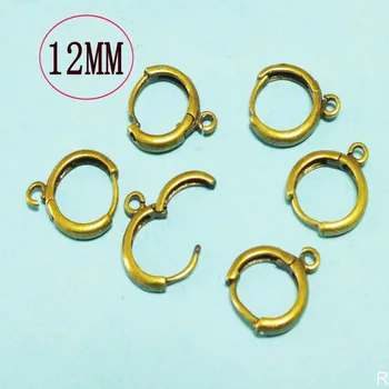 

200piece/lot 12mm Antique Bronze Plated One-Touch Round Earwire Finding Earring hoop NICKEL FREE!!!
