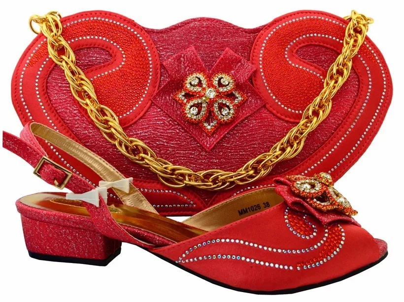 

2016 Good Looking Matching Shoes And Bags Italy For Party Fashion African Shoes And Matching Bag Set With Stones MM1026