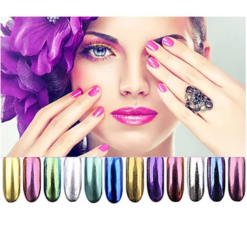 

1 Set 12 Color Fashion Nail Polish Laser Magic Aurora Mirror Powder Nail Glitter DIY Nail Art Decoration Manicure Wholesale