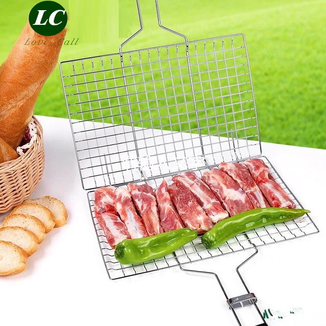 American Outdoor Barbecue Clip Net Splint Large Metal Grilled Chicken  Barbecue Grilled Fish Clip Net Rack Barbecue Net Bbq Tools