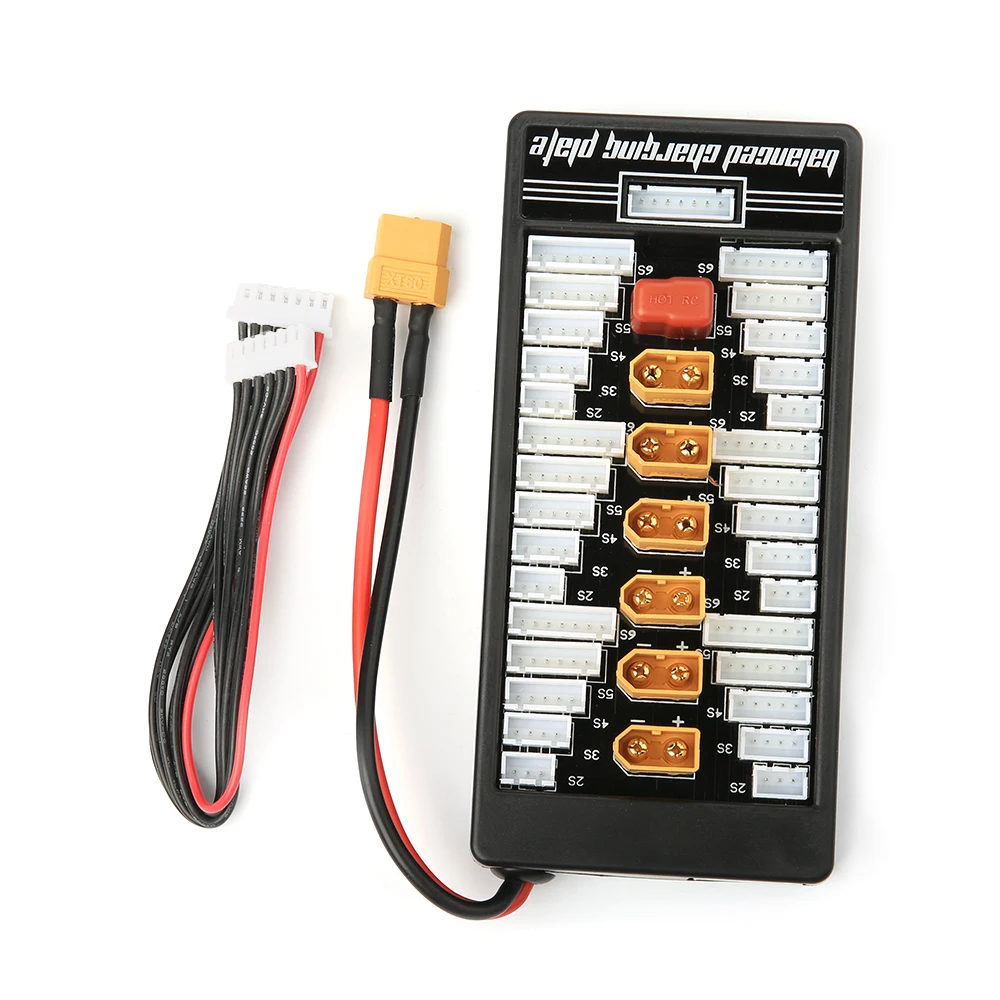

High Quality 2S-6S XT60 Plug Parallel Charging Board Para Board XT60 Plug 4MM Bananer for Imax B6 B6AC B8 6 in 1 FPV Accessory