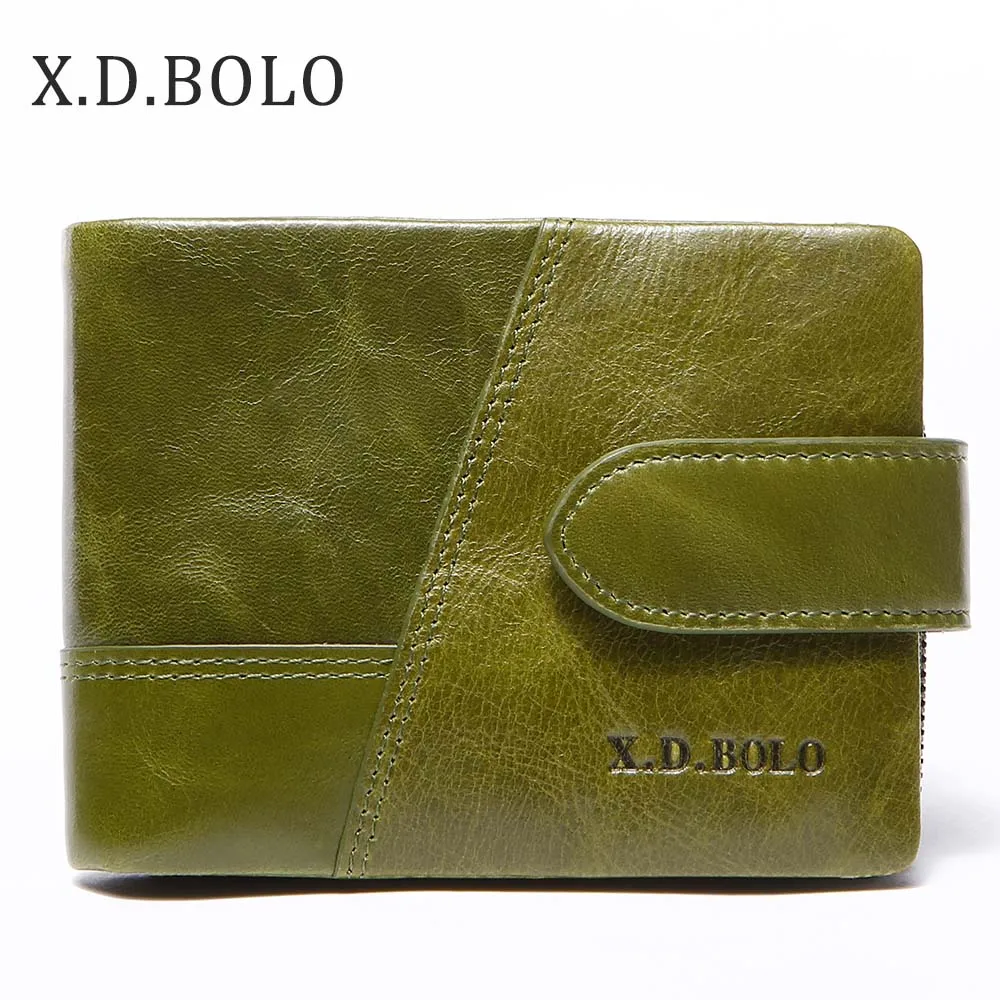 BOLO женский кошелек из натуральной кожи высшего качества Женский кошелек сумочка маленький кошелек на молнии с отделением для монет и карт - Цвет: Green