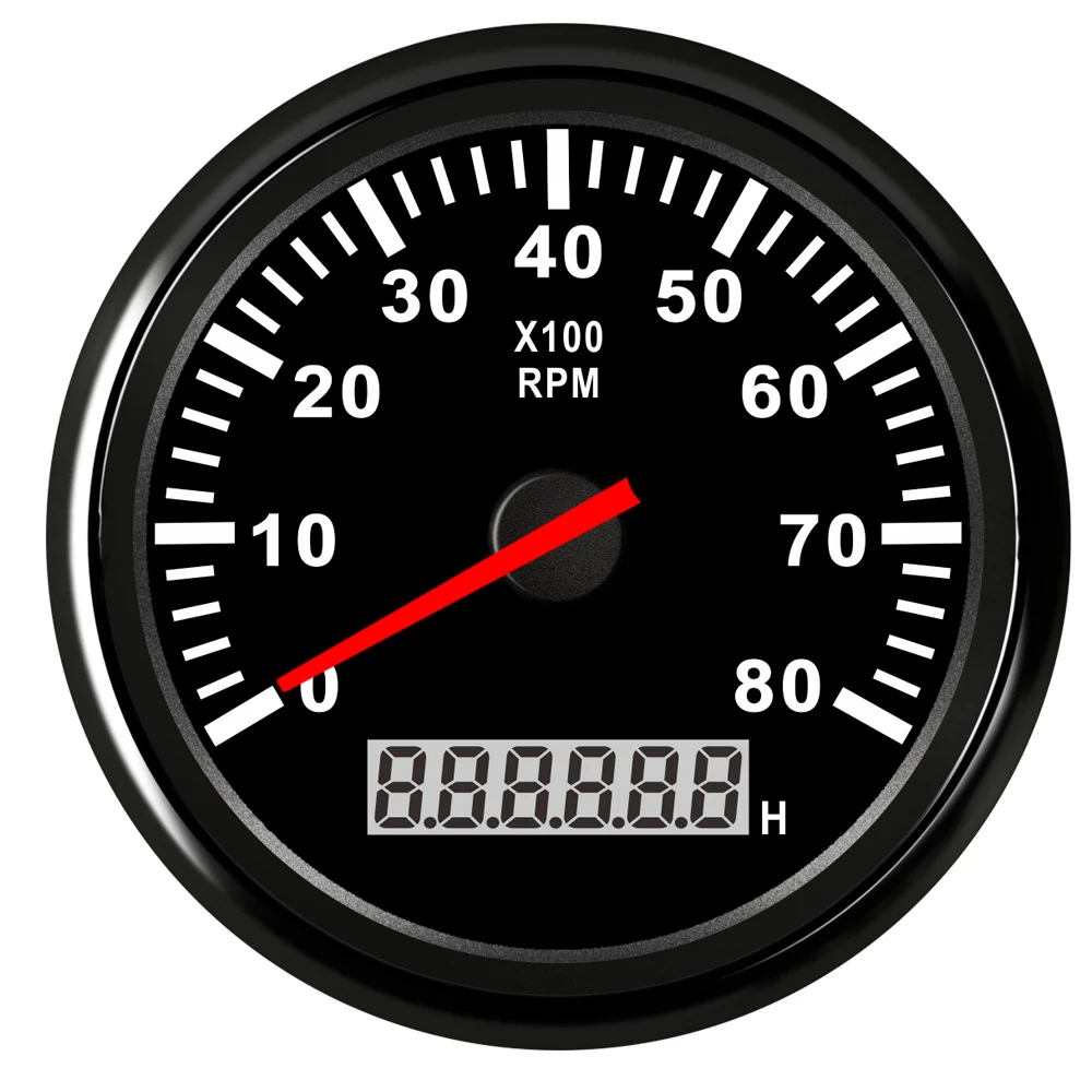 8000 rpm Tachometer 85mm With LCD Hourmeter 9~32V For Boat Car Marine Diesel & Gasoline Engine tachometer gauge engine tachometer tachometer meter engine hour meter