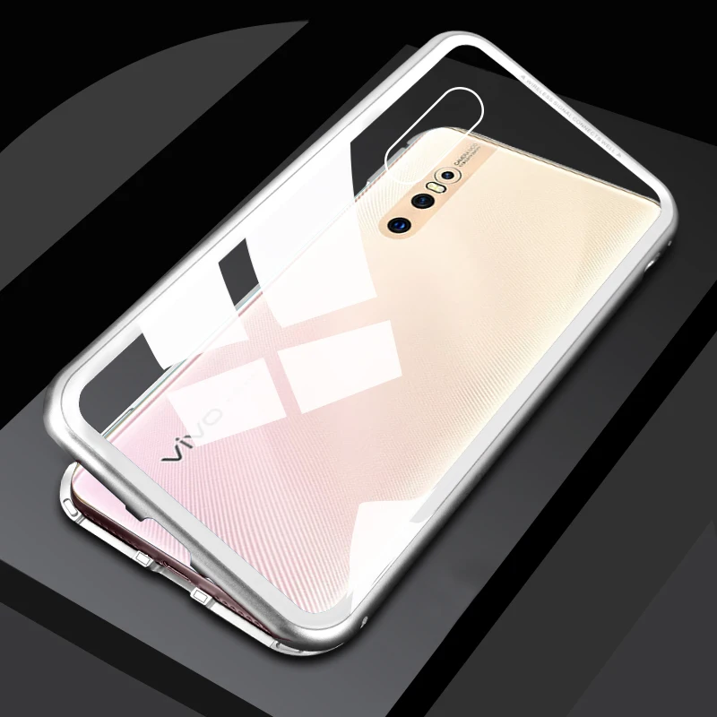 Магнето Магнитная Адсорбция металлический чехол для vivo X27 чехол Защитная пленка из закаленного стекла класса люкс ЧЕХОЛ ДЛЯ vivo x27