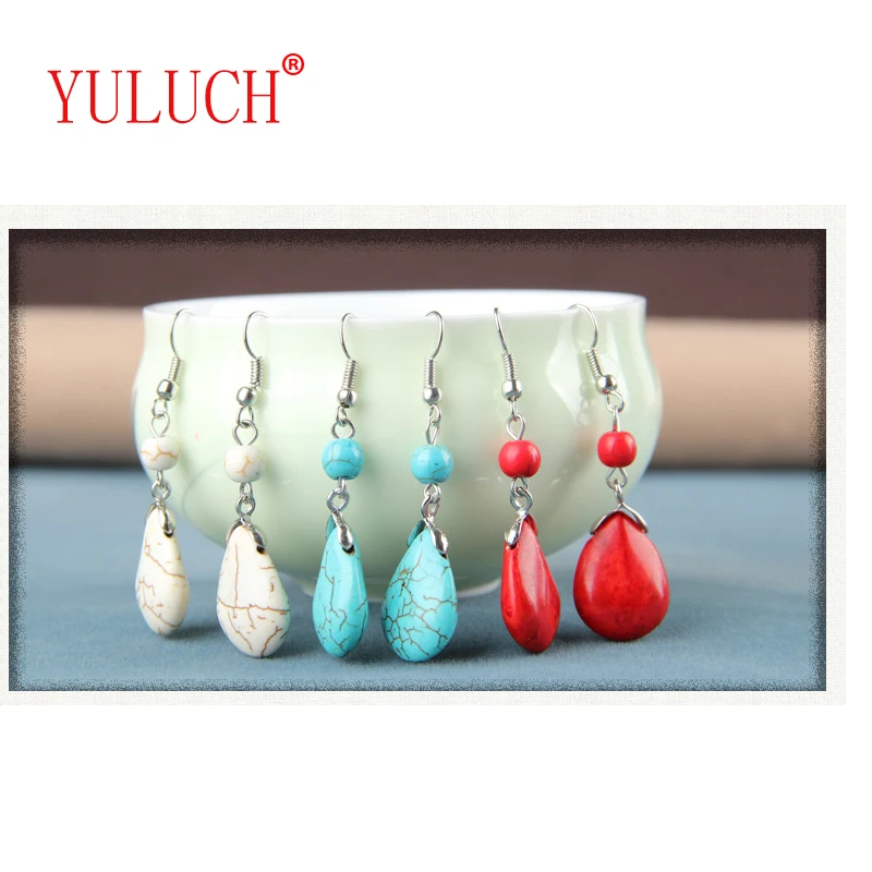 YULUCH 2018 новые этнические винтажные керамические серьги с каплями воды для женщин