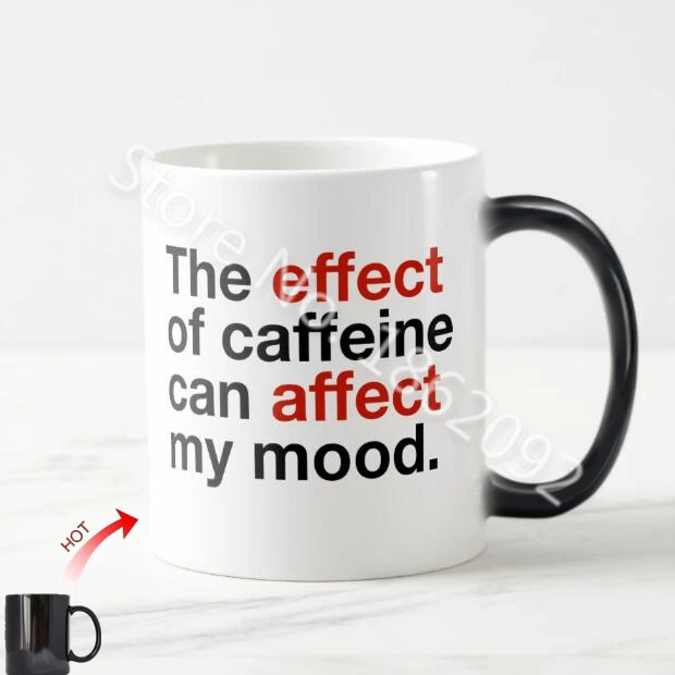 Кляп Новинка эффект кофеина может повлиять на мое настроение кофейная кружка творческая чашка для чая изменение цвета грамматические кружки для кофе LoverGift