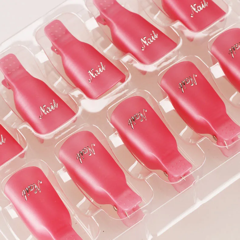 10pcs set Wearable Acrylic Nail Art Soak Off Cap Clip UV Gel Polish