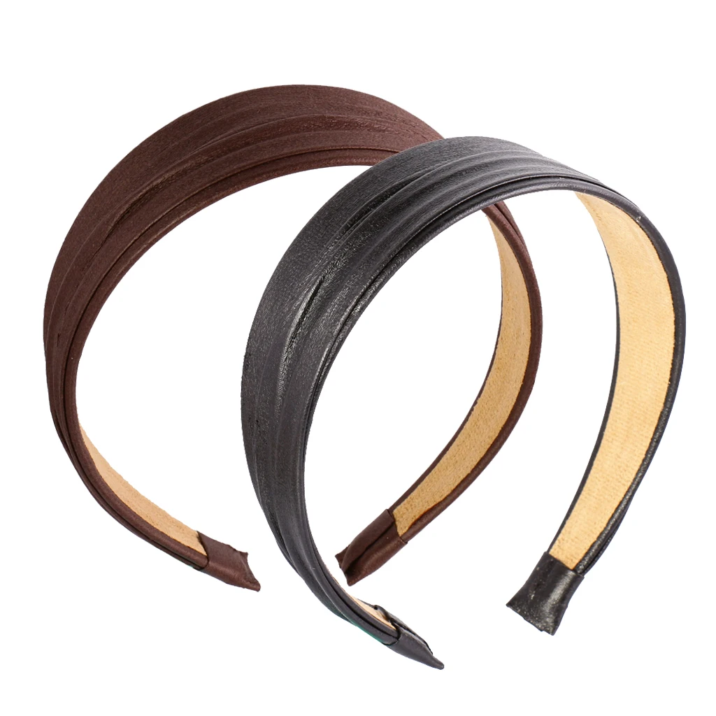 

2pcs Women Leather Headband Girls Vintage Wide Sport Hairbands Hair Head Hoop Yoga Simple Headwear Aliceband Hair Accessories