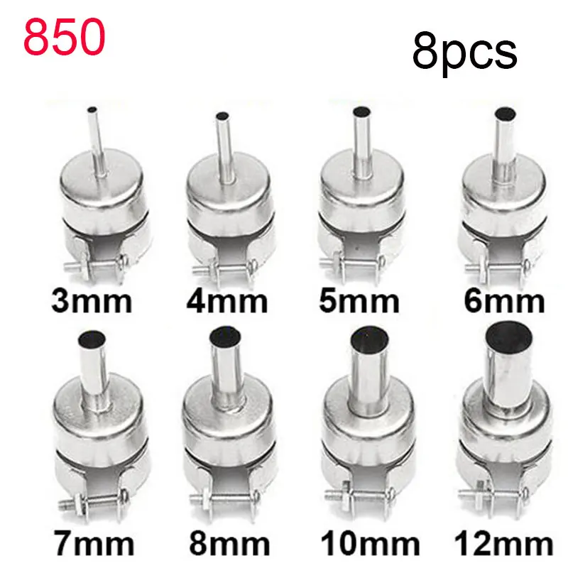 1SET 8PCS 850 22mm Universal Nozzle Soldering station Hot Air Stations Gun Nozzles for 858D Welding Nozzles