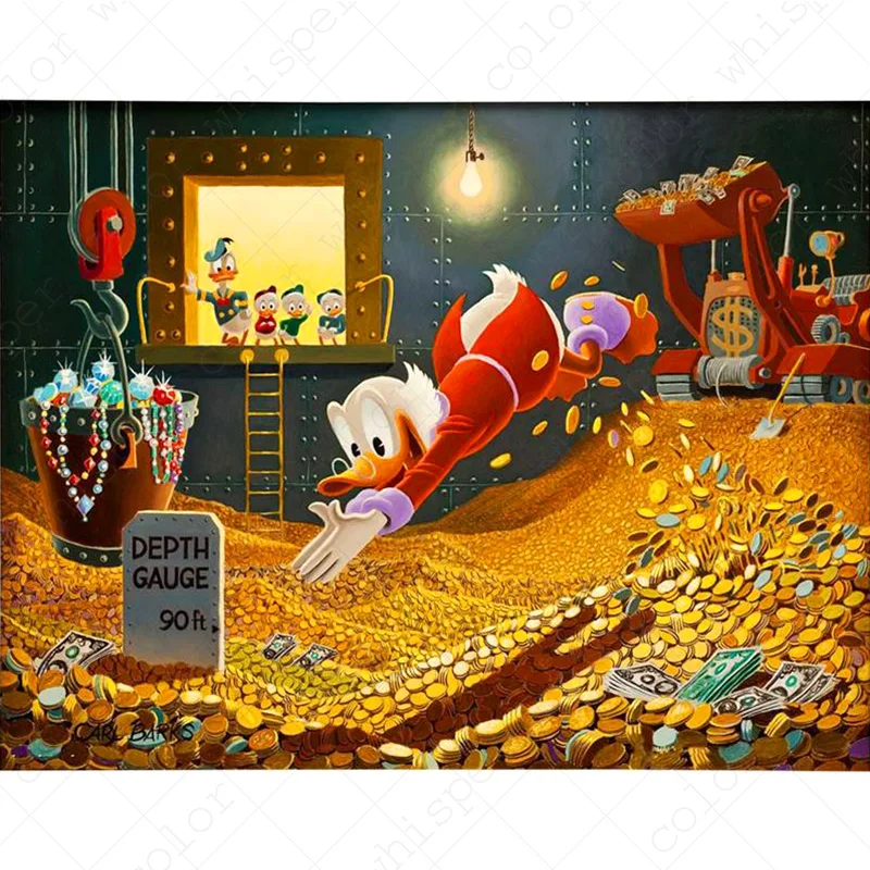 Алмазная картина Полная площадь дрель 5D "Скрудж макдак Дональд" горный хрусталь мозаика кристальная вышивка крестиком Картина LE00177