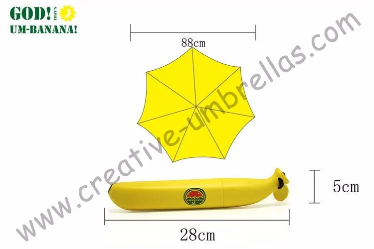 Зонтик-банан, 6 ребер, три сложения мини-зонтов, ветрозащитный, Сверхлегкий, летний шоппинг модный карманный зонтик