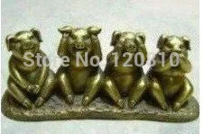 

the beautiful bronze statue of four piglets decorat