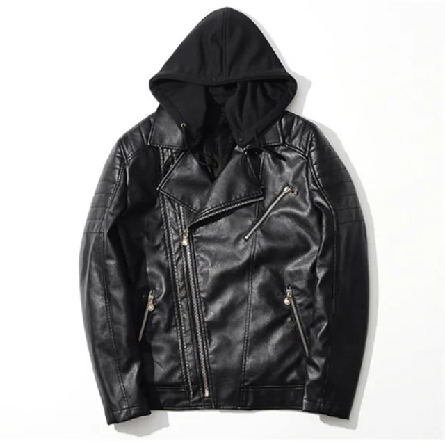 New Best Design Black Hooded Leather Men's Warm fleece Jacket mens ... New Best Design Black Hooded Leather Men's Warm fleece Jacket mens ...