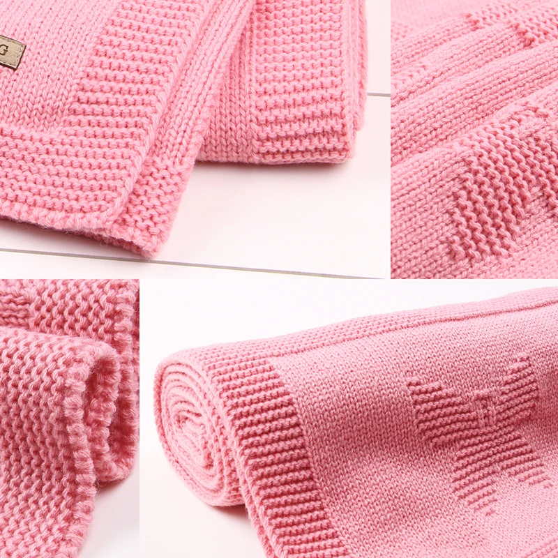CieiK Baby Swaddle Blanket Knitted Soft Newborn Photography Wrap Children Toddler Floral Winter Bedding Stroller Linens 9575cm (13)