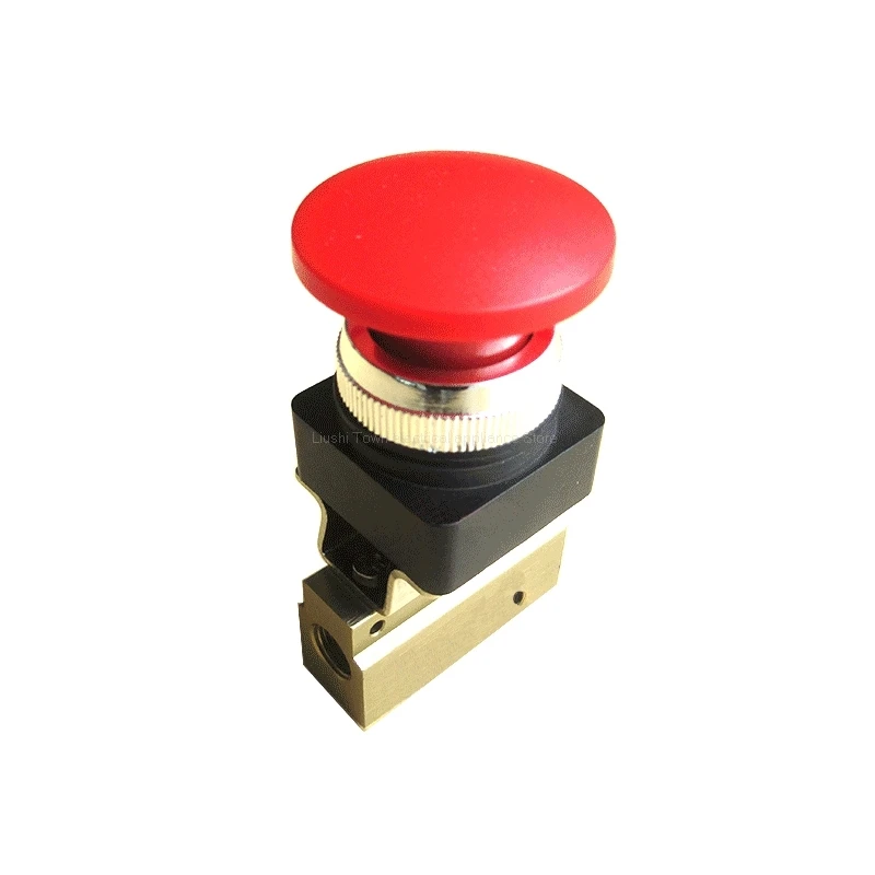 

Momentary Mushroom Button 2 Position 3 Way Air Mechanical Valve MOV-321EB