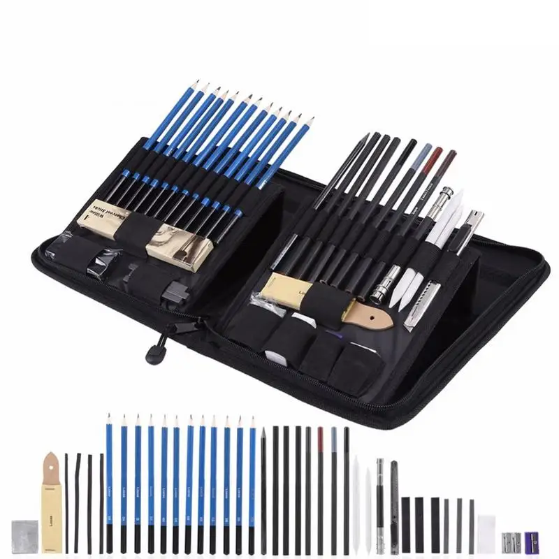 

40pcs Pencil Set Stationery Set Professional Sketching Drawing Pencils Kit Set Wood Pencil For Art Supplies School Students Pens