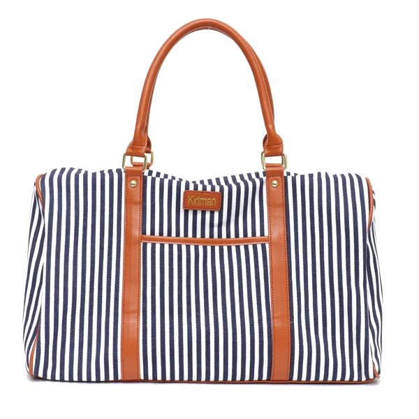 MONFERE Large Casual Travel Tote Bags Women Carry Handbag Messenger&Shoulder Bag Canvas Stripe