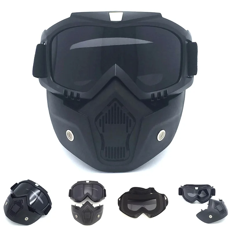 Модульная маска для лица, шлемы, съемные очки и защита фильтра для рта-зимние лыжные очки для снегоходов