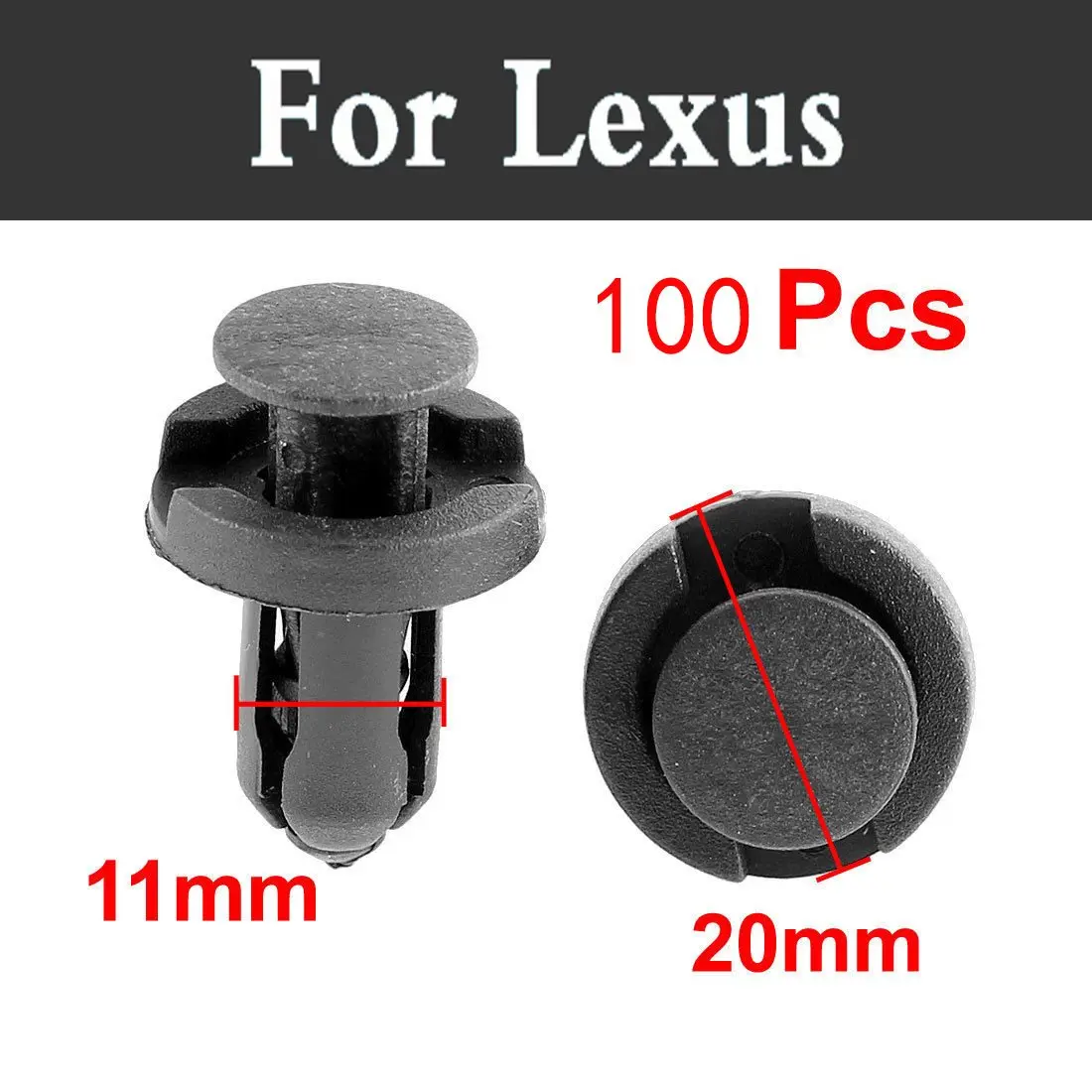 100pcs Plastic Rivets Clips Auto Fender Interior Panel Fastener For