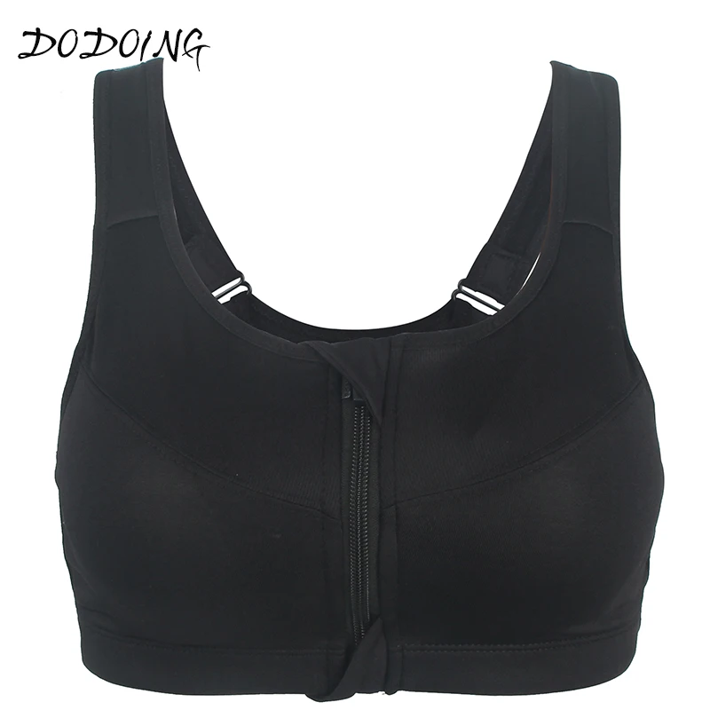 

DODOING Zipper Bra For Women Push up Bra Vest Bra Workout Top Bra Underwear For Women 3 Colors Available Size M-2XL