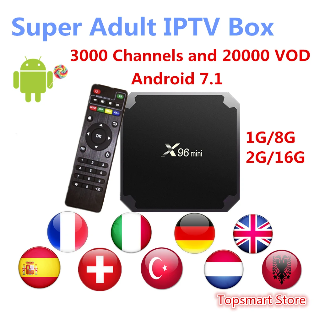 Super Italy IPTV X96 mini font b Android b font 7 1 Smart font b TV