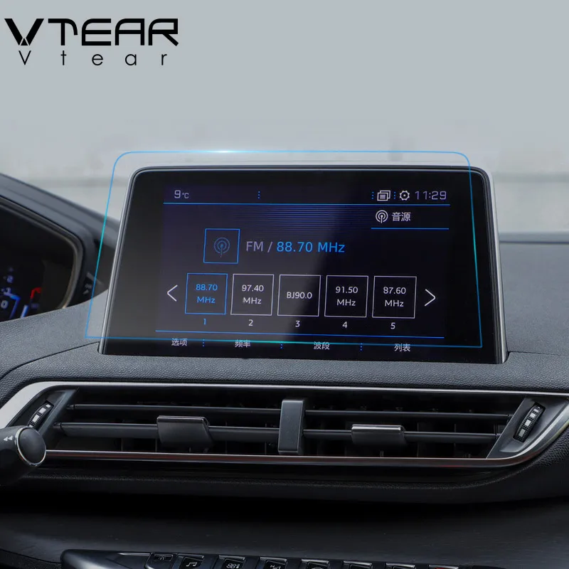 Vtear для peugeot пежо 3008 3008GT 5008 gps Навигация экран стальной материал Защитная пленка ЖК