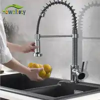 Chrome Brushed Blacked ORB Kitchen Faucet Pull out two mode spout spray and Stream hot cold mixer Tap Crane Deck mount