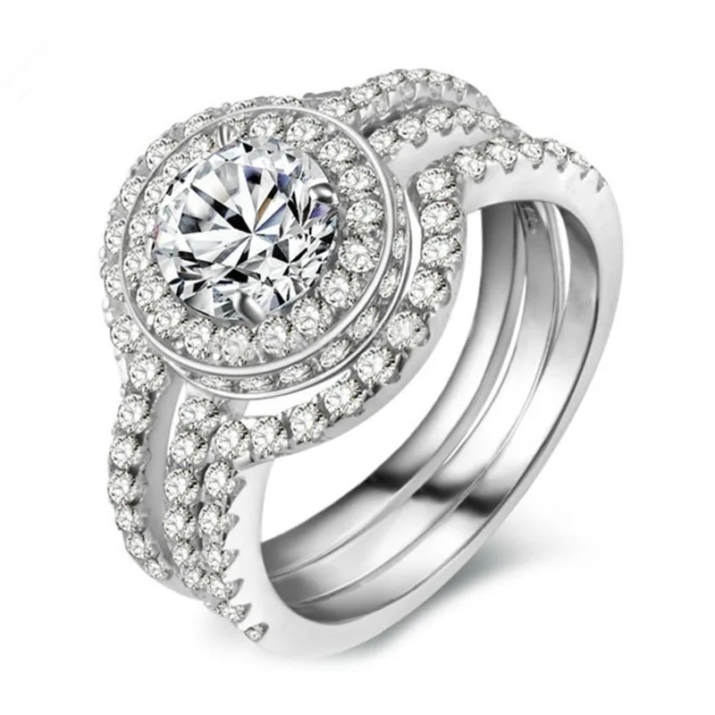 

New fashion woman ring dazzling luxury engagement wedding jewelry anniversary gift ring