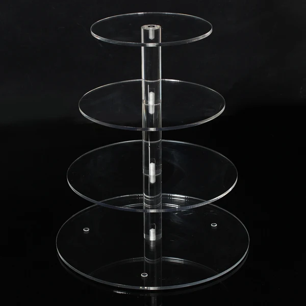 New Assemble and Disassemble Round Acrylic 4 Tier Cupcake Cake Stand For Birthday Wedding Party Cake Shop Home