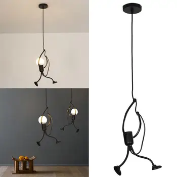 

1PCS Modern Charming Hanging Chandelier Creative Iron People Lamp Elegant Hanger