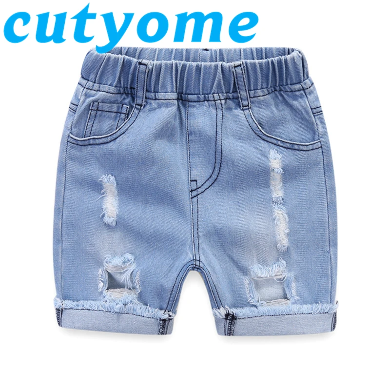 

Baby Boys Rippled Denim Shorts Children Summer Jeans Shorts Trousers Summer Toddler Kids Casual Broken Hole Jeans Shorts Panties