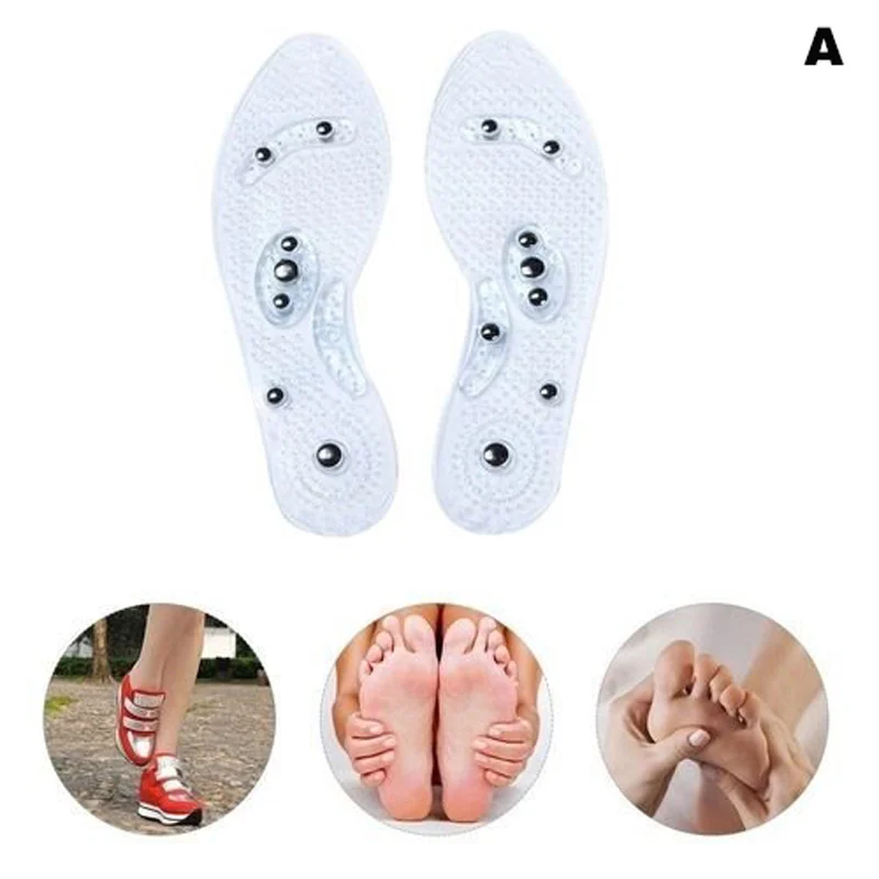 Newly 1 Pair Women Men Silicone Insole Magnetic Therapy Anti Fatigue Health Care Massage Insoles XSD88