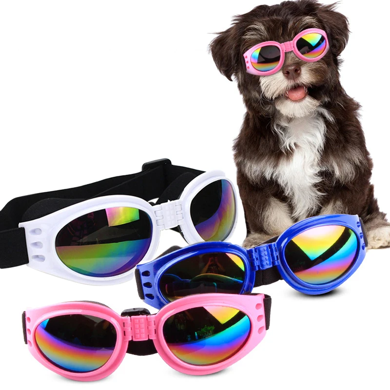 Floding Pet Dog Sunglasses Sun protection Shading Padded Frames Eyewear