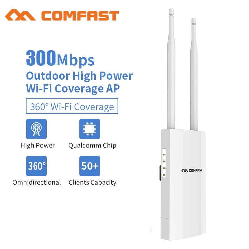 

300Mbps 2.4G High Power Outdoor WiFi Repeater WIFI Extender Coverage AP Wi-Fi Amplifier 360Degree Omnidirection Wi-fi Antenna
