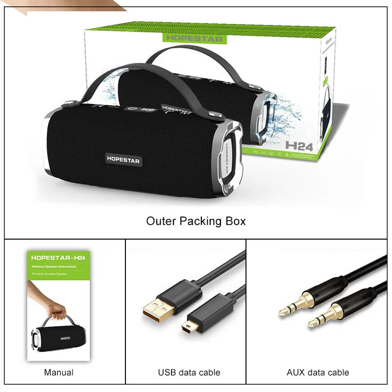 HOPESTAR H24 10 Вт Parlante Bluetooth динамик беспроводной сабвуфер колонки домашний кинотеатр