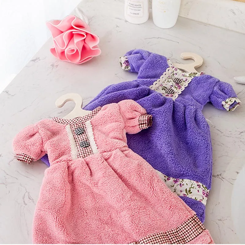Домашнее полотенце принцессы для чистки рук, кухонное полотенце для уборки воды, Коралловое детское полотенце