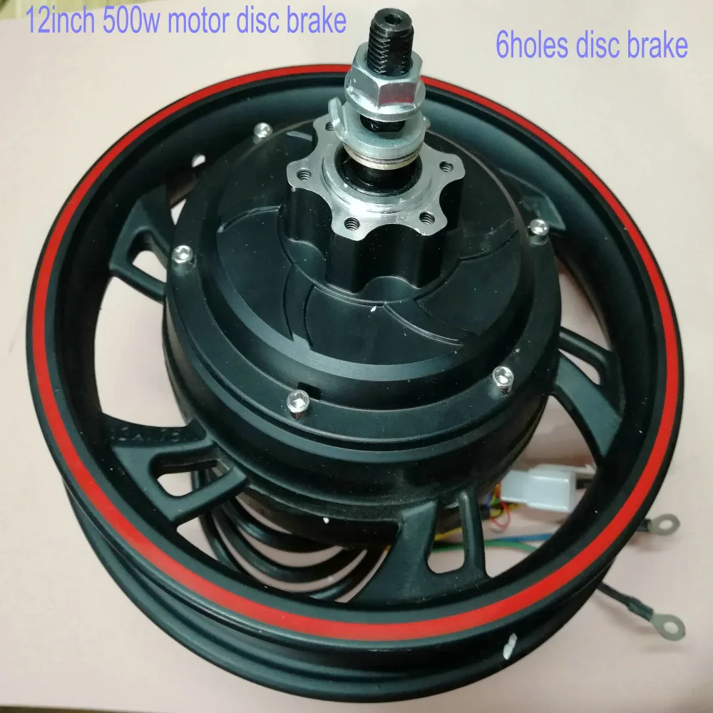 Excellent 12inch 36v48v500w gearless motor with hallsensor disc/drum brake electric bike scooter MTB tricycle mobility ATV motorcycle part 0