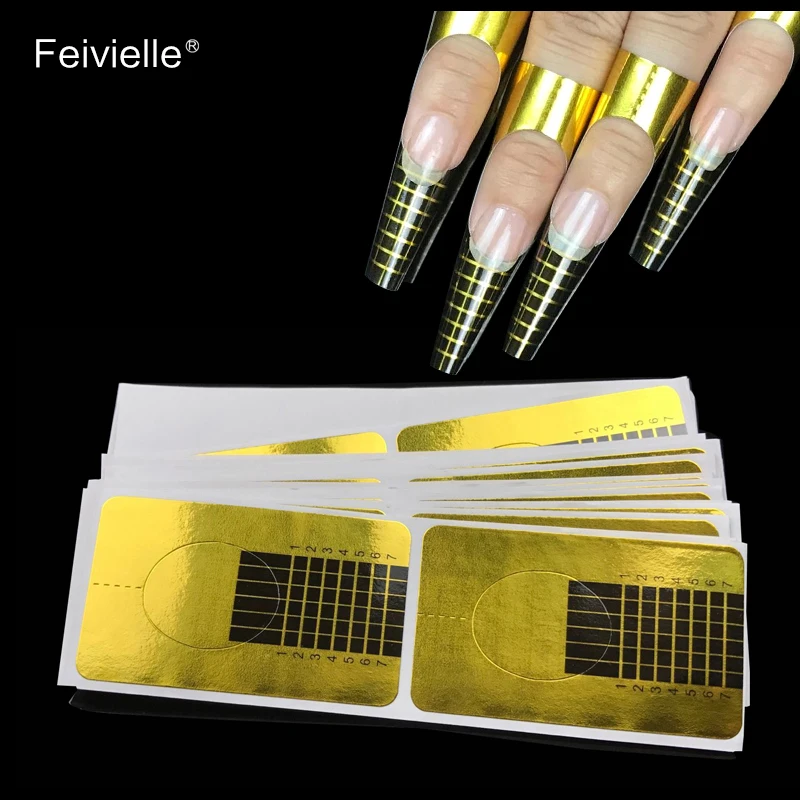 Feivielle хит 100 шт Профессиональные формы для ногтей акриловая Кривая Наращивание