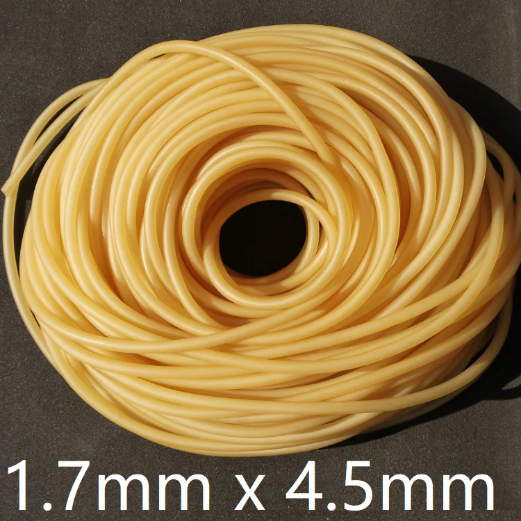

Nature Latex Rubber Hoses ID 1.7mm x 4.5mm OD Flexible High Resilient Elastic Medical Soft Tube Slingshot Catapult Sport Band