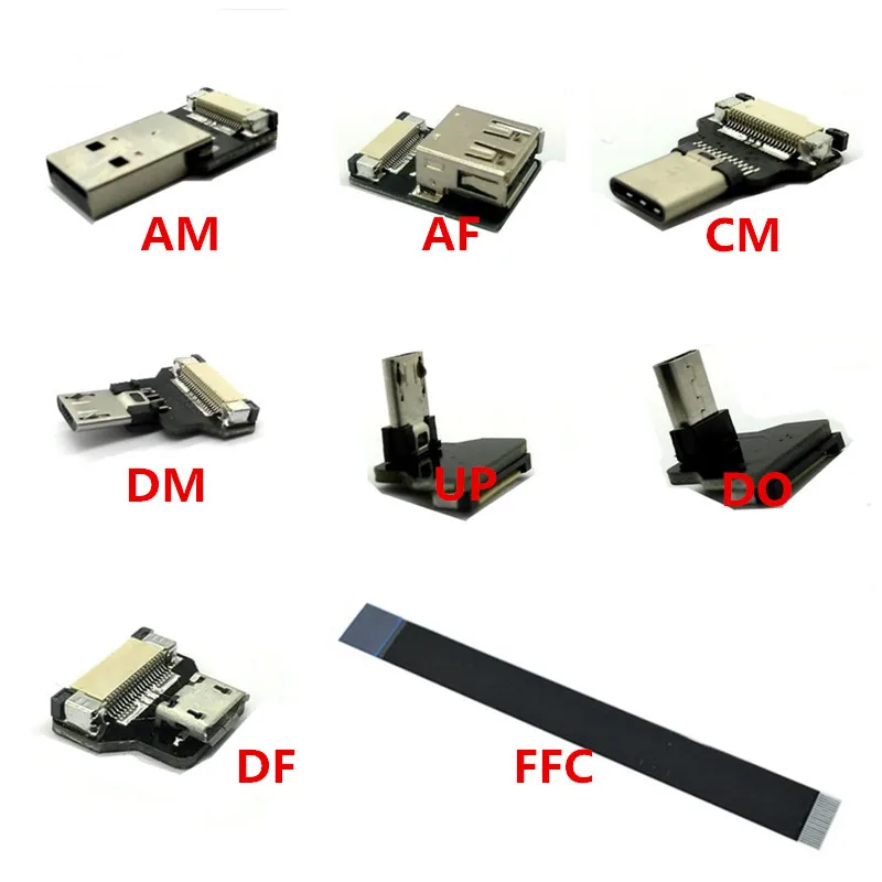 Кабель для зарядки FPV монитор Стандартный USB Type-C сверхплоский гибкий кабель FPC 90