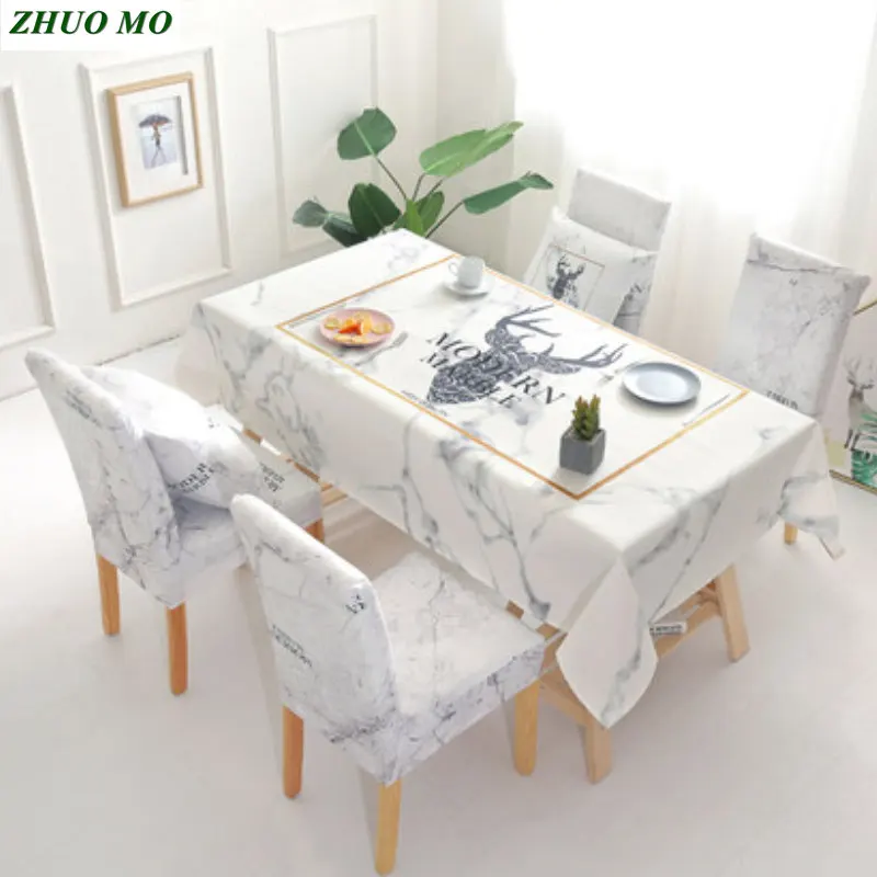 

New waterproof anti-hot oil tablecloth Nordic table Chair cover Home decoration for Kitchen accessories Rectangular table cloth