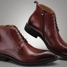 Резные мужские для джентльменов в английском стиле ботильоны под платье обувь г. Осень-зима на шнуровке короткие сапоги для мотоциклистов обувь Sapatos